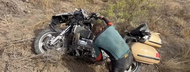 Cómo prejubilar una Honda Gold Wing de 400 kilos por todo lo alto: haciendo enduro y desguazándola por un barranco