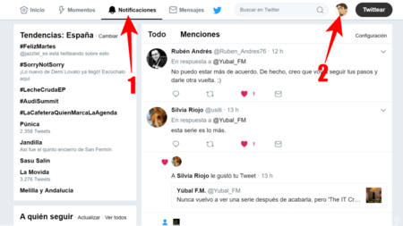 Configuracion De Notificaciones En La Web De Twitter