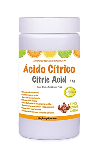 ÁCIDO CÍTRICO 1 kg – Limpiador del Hogar - Incluye cacito dosificador - 100% Puro y Biodegradable - Para Cocinas, Baños y Hogar en general - DIASA