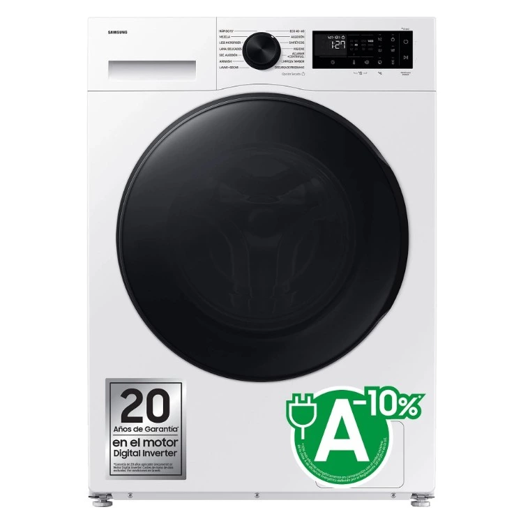 Lavadora secadora - Samsung WD90DG5B15BEEC, 9 kg, 6 kg, AI EcoBubble™, Air Wash, Blanco


