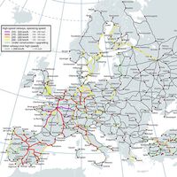 Los países con más kilómetros de alta velocidad ferroviaria en Europa, en un mapa donde España destaca mucho