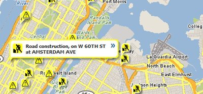 Yahoo Maps te informa del estado del tráfico