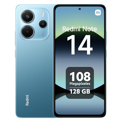 Xiaomi Redmi Note 14 - Smartphone de 6+128GB, Pantalla de 6.67" AMOLED FHD+ 120Hz, MediaTek Helio G99-Ultra, cámara de 108MP, TurboCharge 33W, 5500 mAh, Cargador no Incluido, Azul (Versión ES)