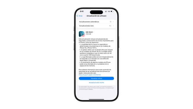 Ya puedes descargar iOS 18.0.1: la esperada primera actualización de ...