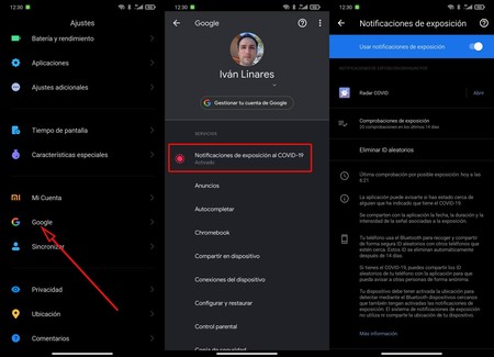 Datos App Coronavirus Google
