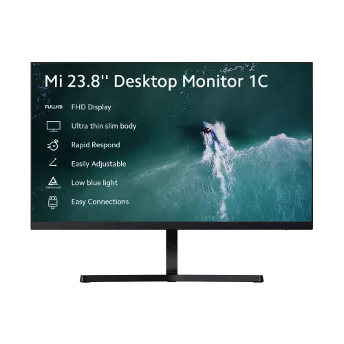 Xiaomi Mi Desktop Monitor 23,8" - Monitor de 23,8" FHD (1920x1080, IPS, 60Hz, 6ms, 250cd/m², HDMI 1.4x1, VGA, 16:9, 178°, diseño sin marcos), negro (Versión ES + 3 años de garantía)