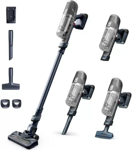 Rowenta XPert 6.60 - Aspiradora escoba versátil sin cable, con 3 funciones en 1 multiespacios, batería de litio, 2 velocidades, gatillo Boost, ligero y portatil, Gris oscuro, RH6836