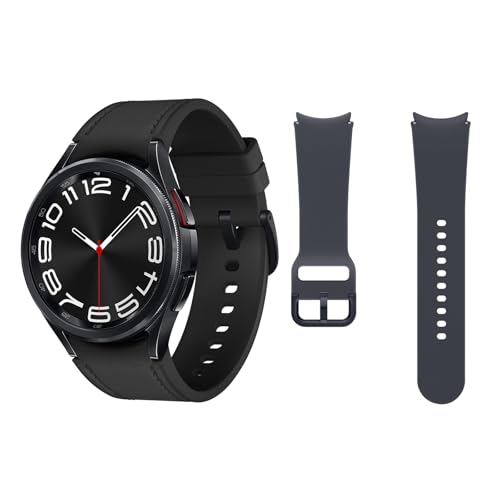 Samsung Galaxy Watch6 Classic Bluetooth, 43 mm + Correa de recambio - Smartwatch, Control de Salud, Seguimiento Deportivo, Batería de Carga Rápida, Negro (Versión Española)
