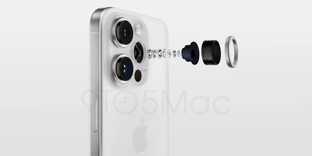 iPhone 15 Pro カメラのレンダリング