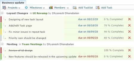 Completado de tareas 