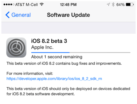 Una tercera beta de iOS 8.2 se pone a disposición de los desarrolladores