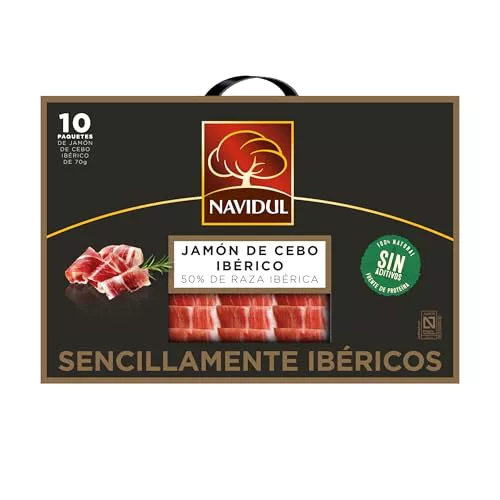 Navidul - Maletín de Jamón de Cebo Ibérico (50% raza ibérica) freshpack envasado al vacío - 10x70g