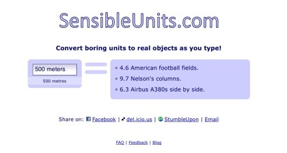 SensibleUnits, conoce el equivalente a objetos reales de cualquier cantidad
