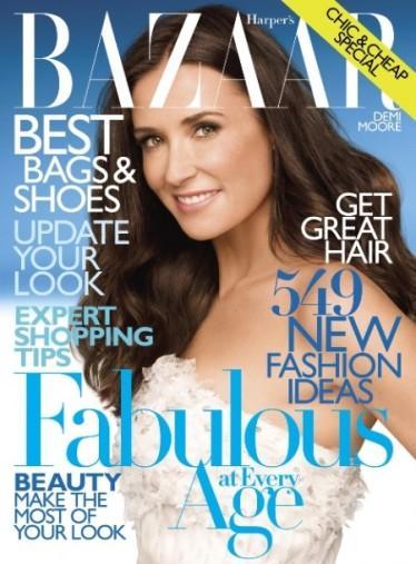 Demi Moore posando para Harper's Bazaar
