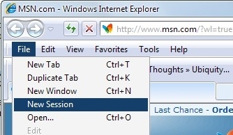 Múltiples sesiones en Internet Explorer 8