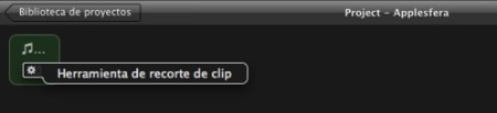 Seleccionando Herramientas de recorte de clip