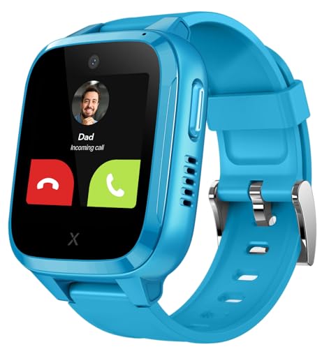XPLORA Kidzi - Teléfono Reloj 4G para niños (con SIM) - Llamadas, Mensajes, Modo Colegio, SOS, GPS, Cámara y Podómetro - Incluye 3 Meses de suscripción Gratuita (Azul)