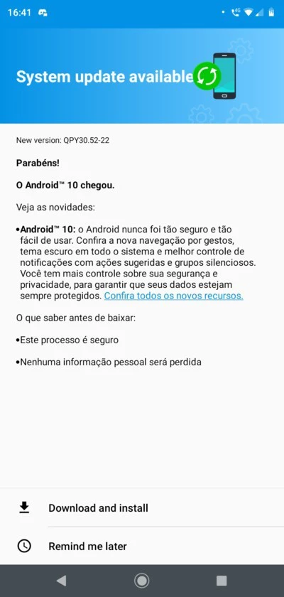Moto G7 プレイ Android 10