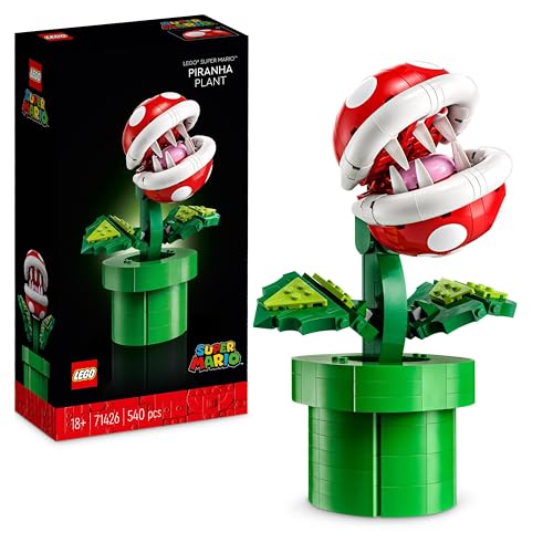 LEGO Super Mario Planta Piraña, Figura de Personaje Articulada con Tubería y 2 Monedas, Maqueta para Construir para Adultos, Decoración de Habitación, Regalo para Hombres, Mujeres y Adolescentes 71426