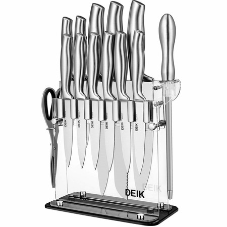 Oferta flash en el set de cuchillos de cocina Deik con soporte: hasta las 21:00 costará 28,42 euros en Amazon