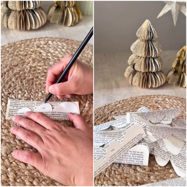 No lo sabía, pero con hojas de periódico o libros viejos, podemos hacer esta preciosa decoración en tendencia esta Navidad 