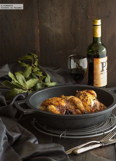 Picantones asados con mostaza, miel y pasas: receta