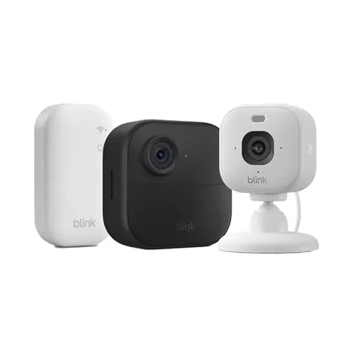 Blink Outdoor 4 Cámara con Blink Mini 2K+ Cámara (Blanco), Sync Module Core incluido