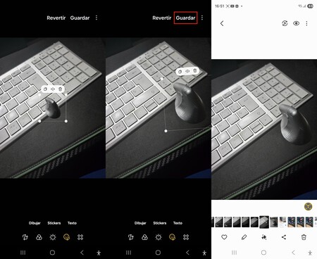 mover elementos de una foto a otra en un Galaxy