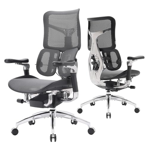 SIHOO Doro S300 Silla de Oficina Ergonómica, Silla de Juegos con Soporte Lumbar Dinámico Dual, Reposabrazos Coordinados en 6D, Silla Giratoria Ajustable (Malla Terciopelo Negro)(Paquete de 2)