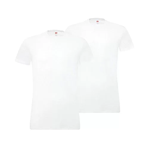 Levi's Levis Men Solid Crew 2p T-Shirt, Blanco (White 300), S (Pack de 2) para Hombre