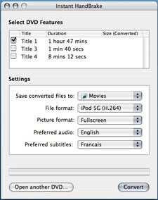 Películas en tu iPod con Instant Handbrake
