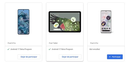 Programa de betas de Android 17