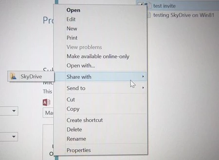 SkyDrive sharing