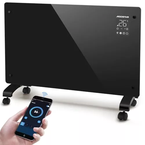 Aigostar Radiador Electrico Bajo Consumo Silencioso, Conexión Wi-Fi, 2000 W