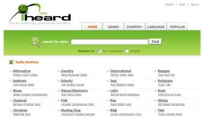 Iheard, directorio de estaciones de radio