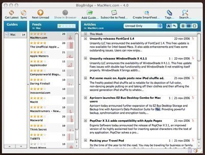 BlogBridge, un lector de feeds curioso
