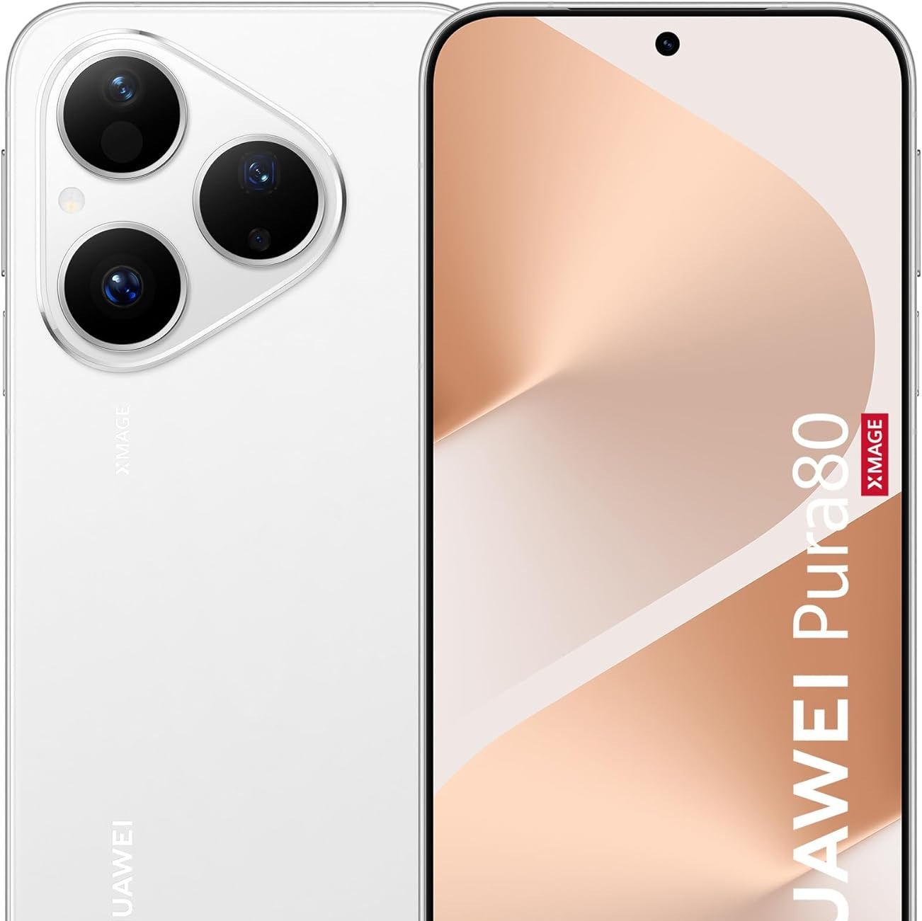 HUAWEI Pura 80 Celular, 12 GB de RAM 256 GB, Diseño de Bordes Planos, Blanco