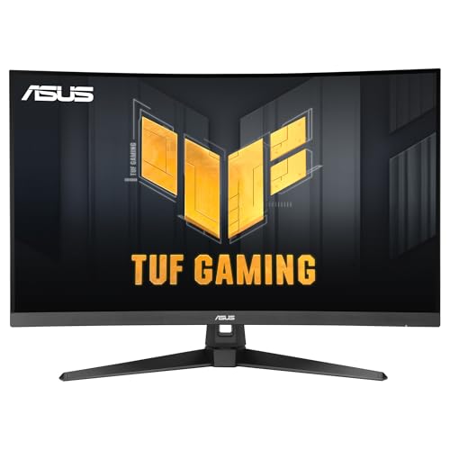 ASUS TUF Gaming VG32WQ3B Monitor Gaming QHD de 31.5 Pulgadas, Curvo, 180 Hz, ELMB, FreeSync, Tiempo de Respuesta de 0.5 ms, 90% DCI-P3, HDR, DisplayWidget Center