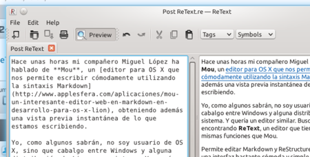 ReText, interesante editor Markdown para Linux