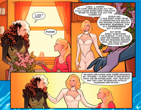 Emma Frost Explains Rogues Memory Power To Captain Marvel