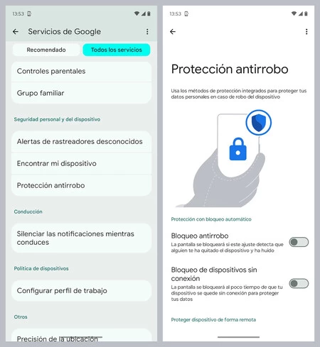 Proteccion Antirrobo Android