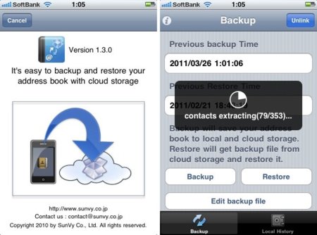 Contacts Backup Over Dropbox o cómo realizar copias de seguridad de tus contactos en Dropbox