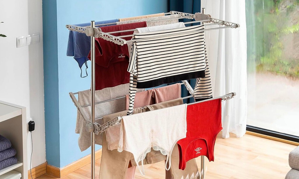 Cinco tendederos eléctricos plegables con los que seguir la técnica japonesa de secar la ropa en casa 