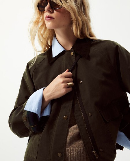 Abrigo Encerado Estilo Barbour Chaqueta Sfera Elegante