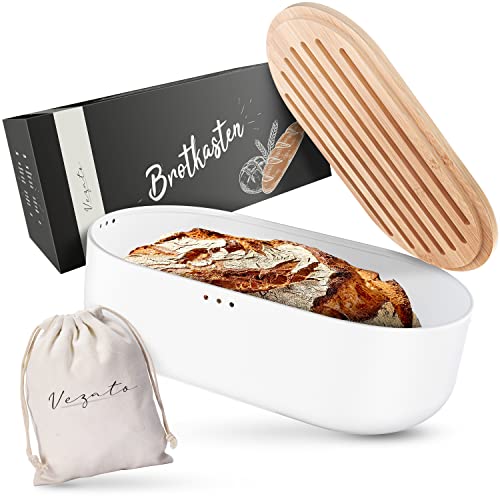 Vezato Panera con tapa de bambú que es tabla de cortar