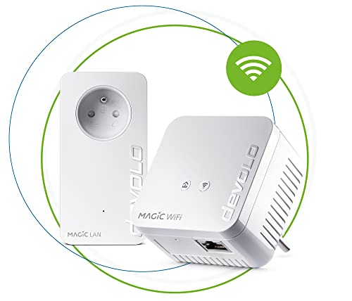 devolo Magic 1 WiFi Mini - Kit de Inicio de PLC, Compacto, para el teletrabajo y la transmisión en Directo