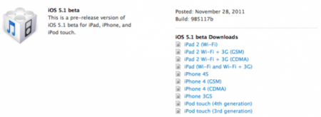Apple ultima el lanzamiento de iOS 5.1 con la publicación de su versión beta para desarrolladores
