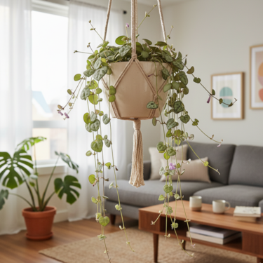 Esta bonita planta colgante, ideal para interiores, llenará tu hogar de adorables corazones, y casi no hay que regarla