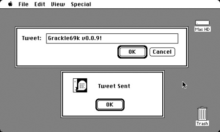 Grackle68k, un cliente Twitter para Mac OS 9 Classic