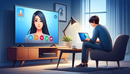trabajando y videollamada